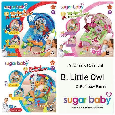 Baby Bouncer Sugar Baby Premium Rocker Owl Pink