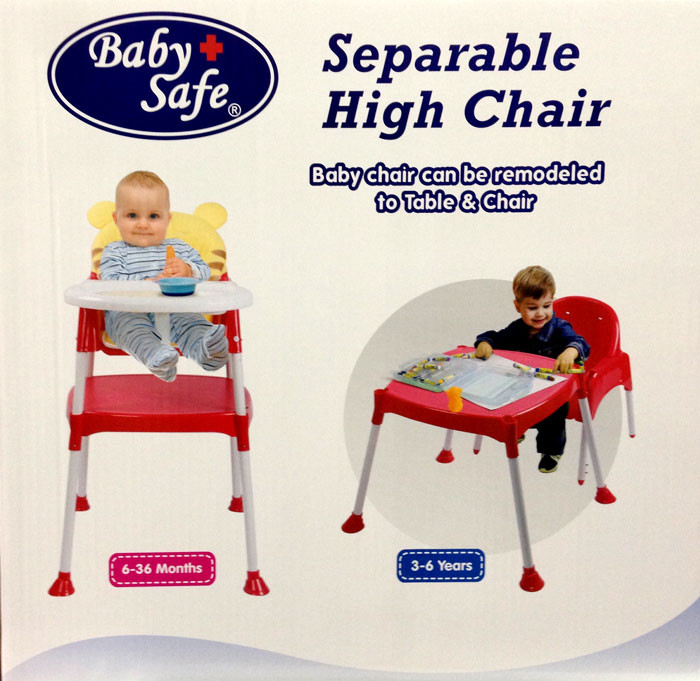 Baby Safe Separable High Chair Red