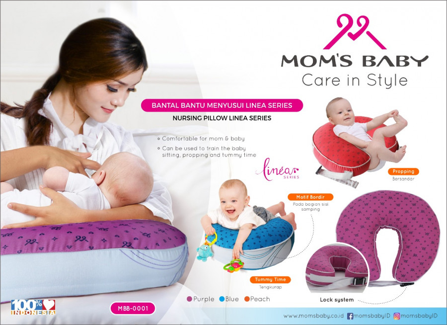 Bantal Menyusui Linea Series Moms Baby MBB0001 - Biru