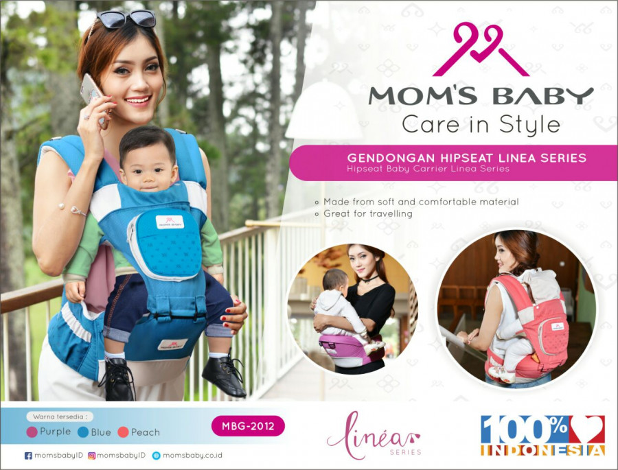 Gendongan Hipseat Linea Series Moms Baby MBG2012 - Salem