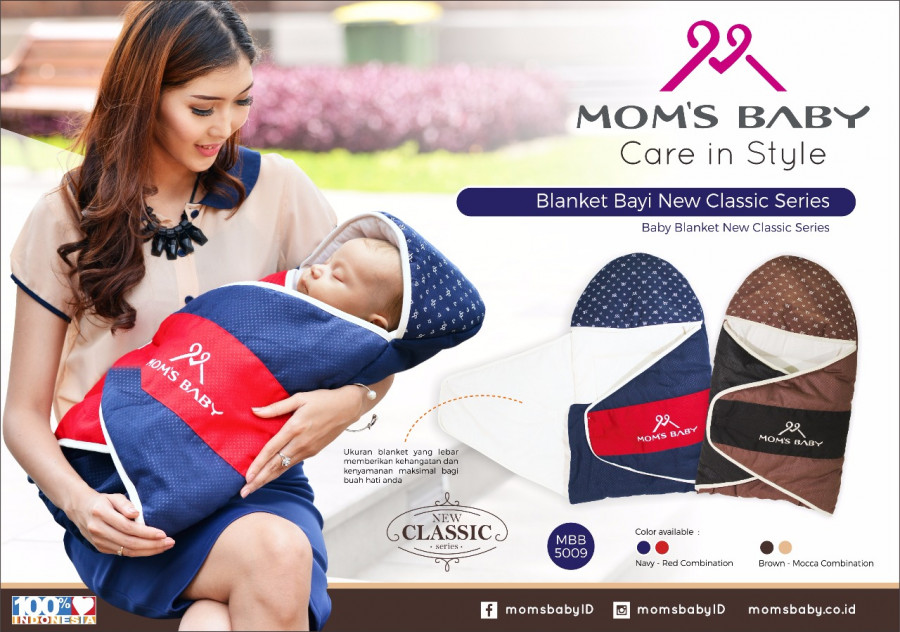 Gendongan Bayi / Blanket / Selimut Bayi New Classic Series Moms Baby MBB5009 - Merah