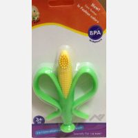 IQ Baby 2 in 1 Corn Silicone Teether and Toothbrush