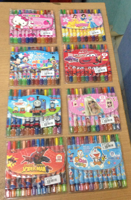 Crayon Putar 14100052 (Hello Kitty, Princess, Mickey, Thomas, Cars, Barbie, Spiderman, Doraemon)