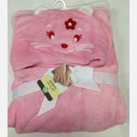 Selimut Bayi Topi 3D Cat Pink