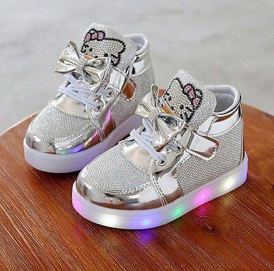 Sepatu Lampu Anak Hello Kitty Boot Silver