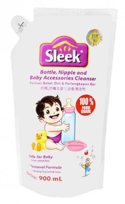 Sleek Bottle, Nipple, Baby Accessories Cleanser 900ml