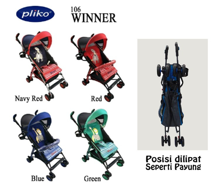 Baby Stroller Pliko Buggy Winner - Hijau