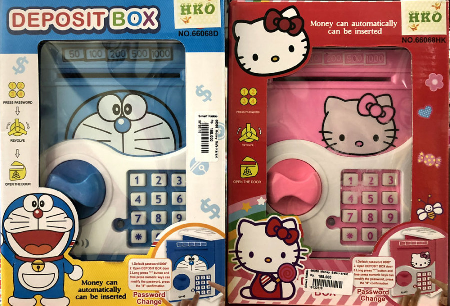 Mainan Money Safe Deposit Box Karakter (Minion / Hello kitty / Doraemon)