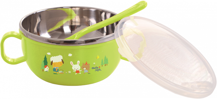 Mangkok Baby Safe Stainless Bowl With Cover 240 ml