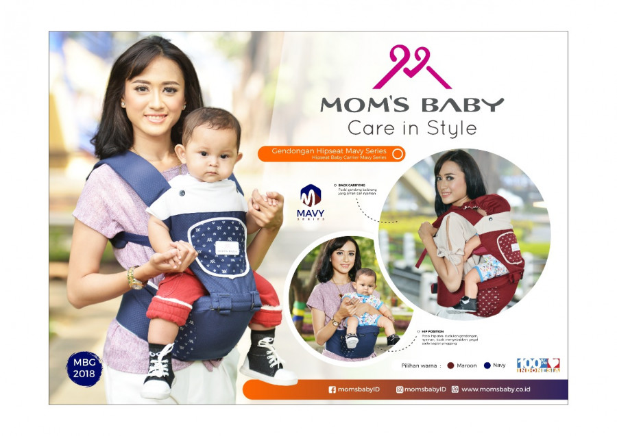 Gendongan Bayi Hipseat Mavy Series Moms Baby MBG2018 - Maroon