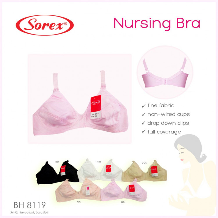 Bra Menyusui (Nursing Bra) Sorex BH8119 Size 40 Pink 19030135