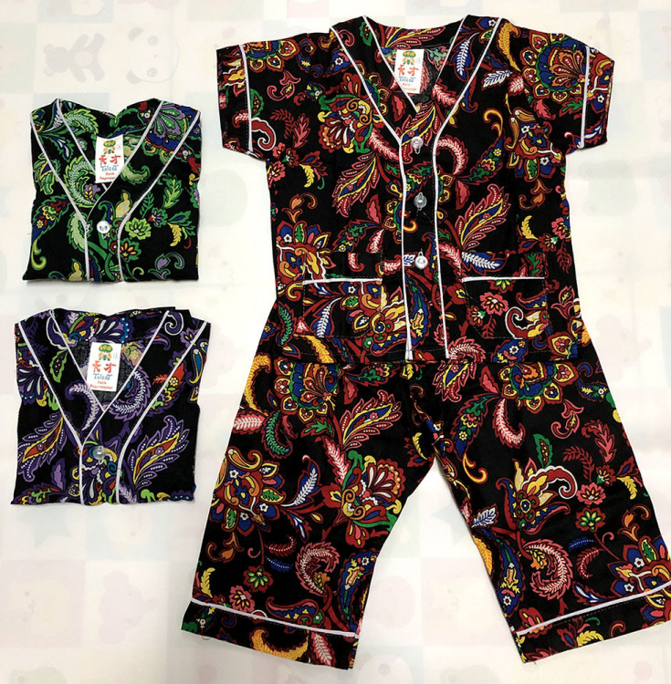 Setelan Baju Tidur Anak Batik No. 3 / Piyama Anak Batik Bagan - Model Baju Batik Lokal