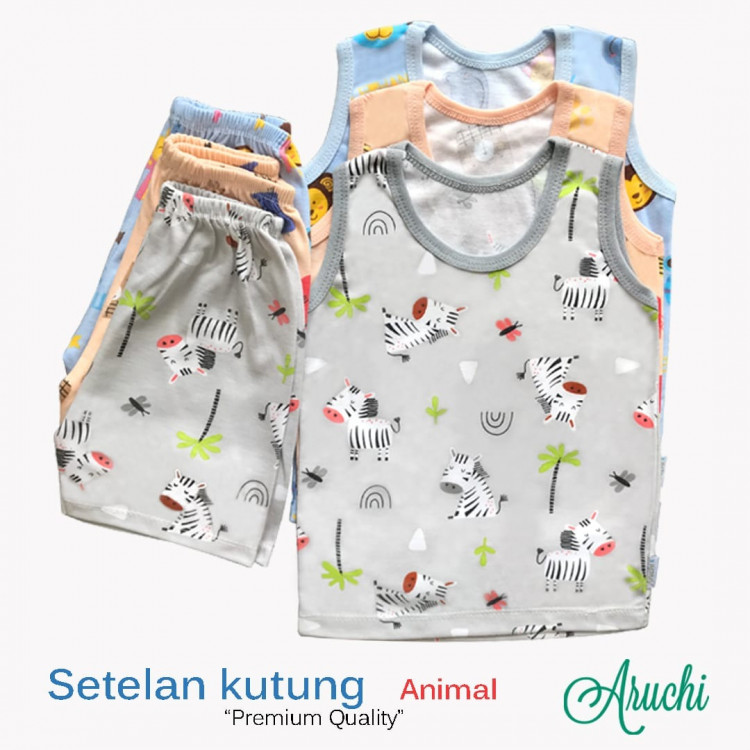 Setelan Baju Baby Buntung / Singlet Baby Aruchi M 20030014 (Premium Quality)