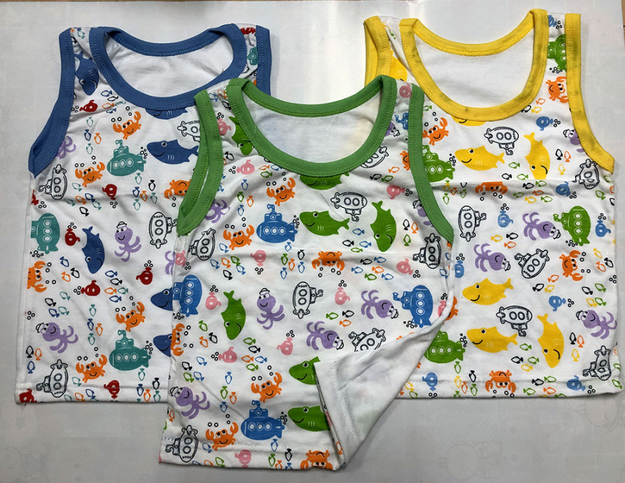 Baju Atasan Singlet Anak Fish L (Sablon) 20100104