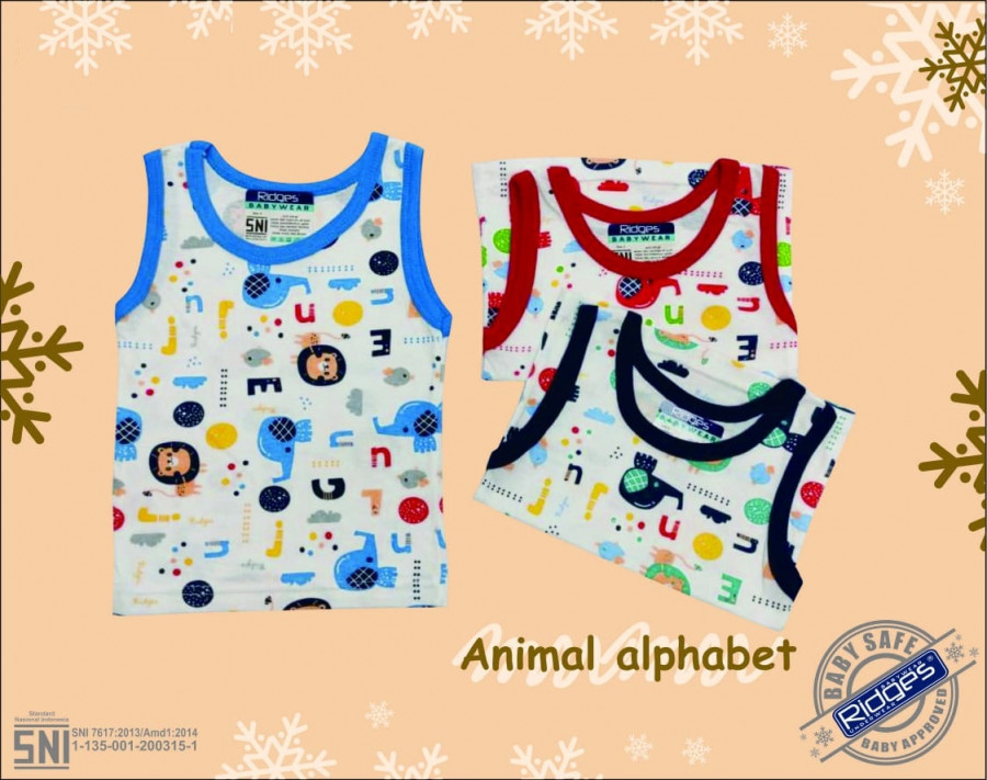 Baju Atasan Singlet Anak Ridges Animal Alphabet L 20120039