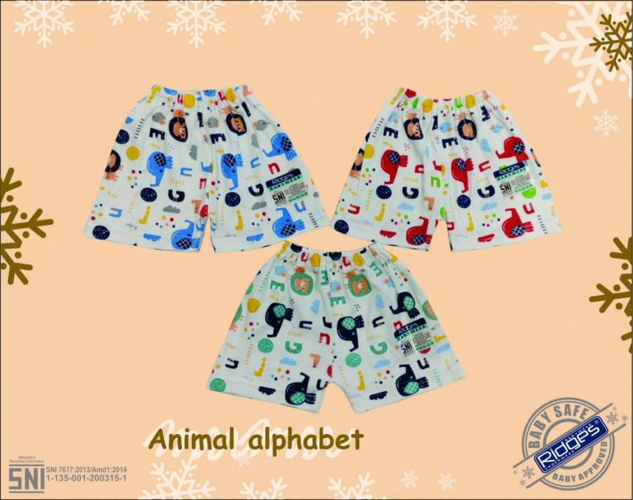 Celana Pendek Anak Ridges Animal Alphabet M 20120042