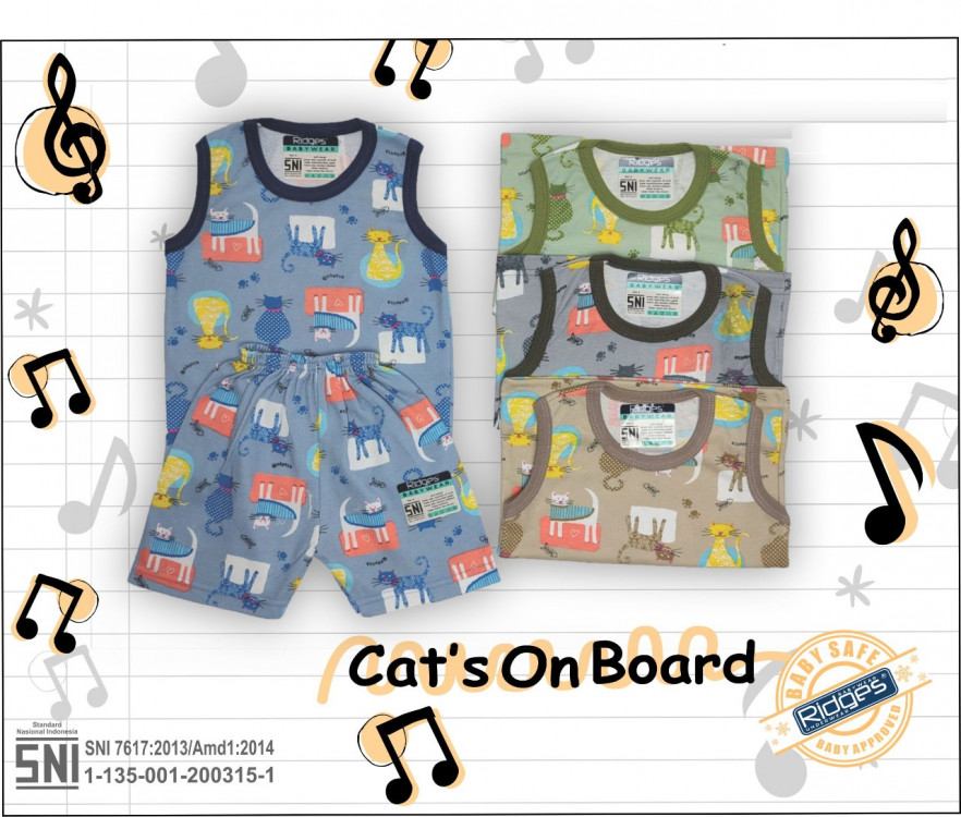 Baju Atasan Singlet Anak Ridges Cat's On Board XL 21020081 (Atasannya Saja)