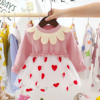 Terusan Gaun Anak Perempuan Lengan Panjang / Dress Anak Perempuan Pink Love 21120183